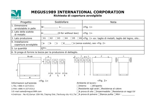 Modulo richiesta copertura avvolgibile (IT)