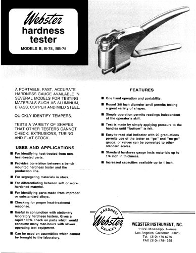 WEBSTER® Instrument Brochure