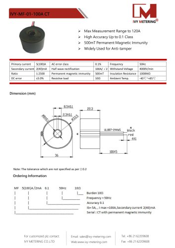 IVY Switching Metering Oriented IVY-MF-01-100A