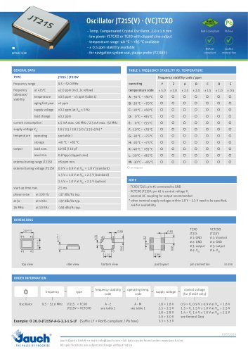 Oscillator JT21S(V) · (VC)TCXO