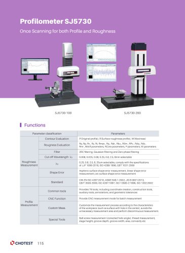 Profilometer SJ5730 Once Scanning for both Profile and Roughness