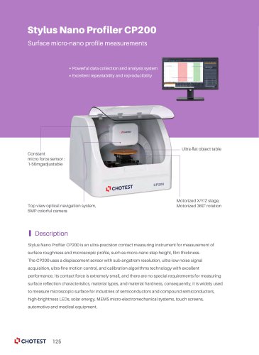 Stylus Nano Profiler CP200 - Surface micro-nano profile measurements