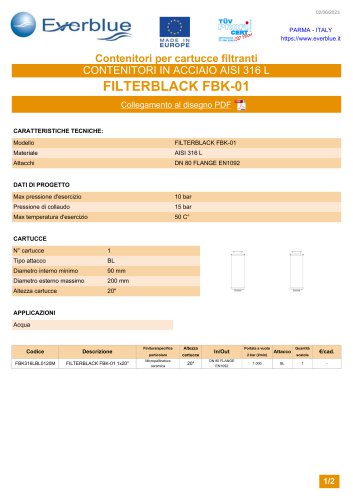 CONTENITORI IN ACCIAIO AISI 316 L FILTERBLACK FBK-01