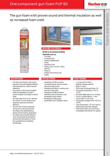 One-component gun foam PUP B2