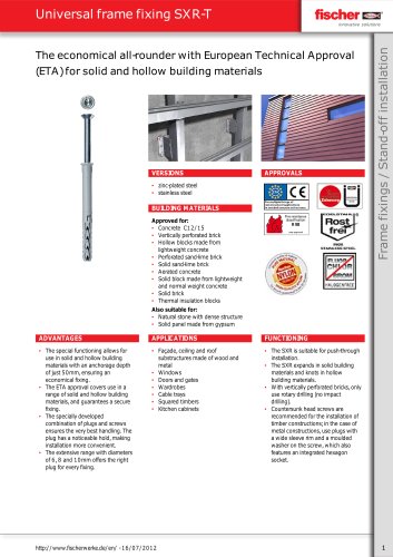 Universal frame fixing SXR-T