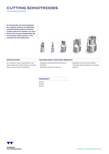 SONOTRODES ULTRASONIC CUTTING