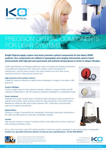 Precision Optical Components for LIDAR Systems