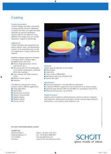 Optical Glass Coatings