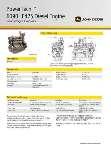 PowerTech ™ 6090HF475 Diesel Engine