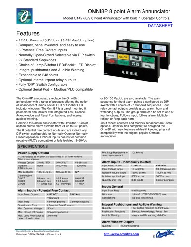 Model C1427A 8Pt BACKLIT LED ANNUN 24Vdc +com Inputs