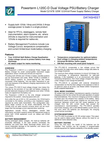 Model C2197B PT L120C-D Dual PSU/Battery Charger