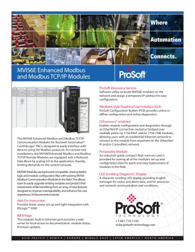 MVI56E Enhanced Modbus Modules Flyer