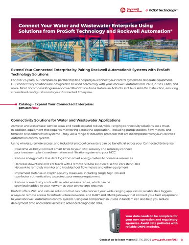 Water & Wastewater Sotions for Rockwell Automation users