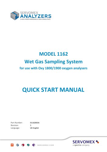 SERVOMEX Model 1162 Quick Start Manual 01162003A_1