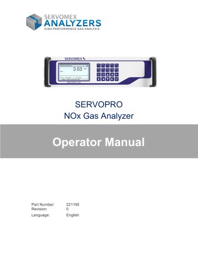 SERVOPRO NOx Operators Manual PN 221195 r0