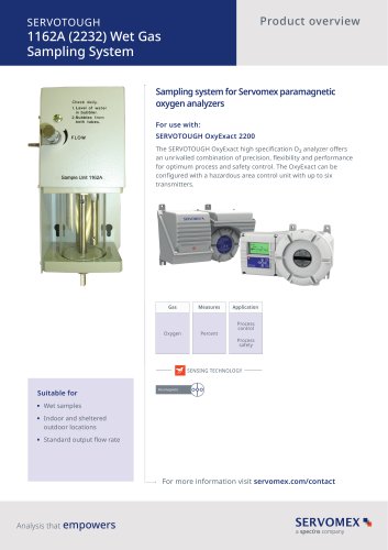 SERVOTOUGH 1162A (2232) Wet Gas Sampling System Product Brochure