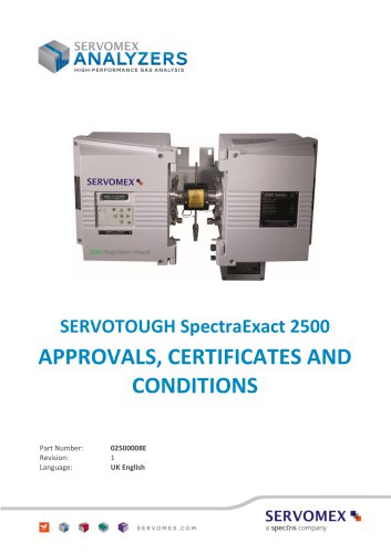 SERVOTOUGH SpectraExact 2500 Approvals_Certificates & Conditions Manual 02500008E_1