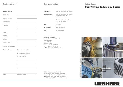 Outline course gear cutting technology basics