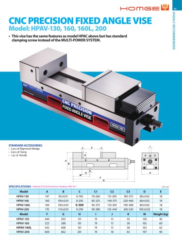 CNC PRECISION FIXED ANGLE VISE_HPAV-130.160.160L.200