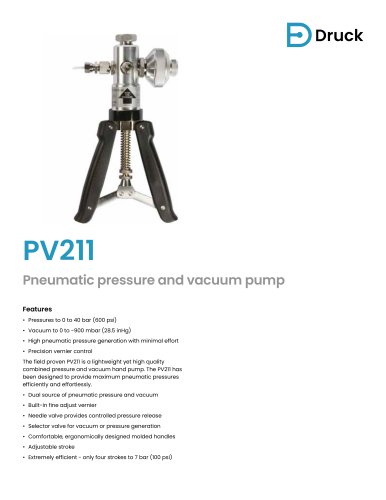 Druck PV211 Pneumatic Pressure and Vacuum Pump