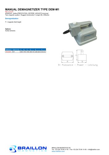 MANUAL DEMAGNETIZER TYPE DEM-M1