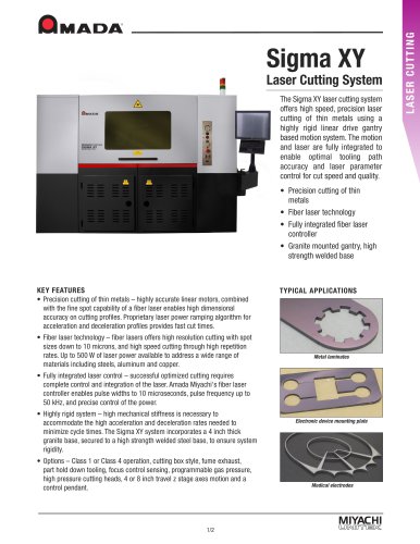 Fiber Laser Cutting System - Sigma XY