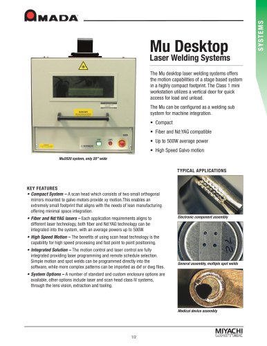 Galvo Laser Welding System - Mu Desktop