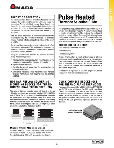 Pulse Heated Thermode Selection Guide