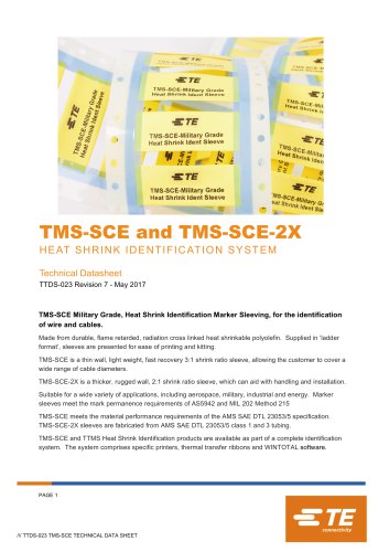 TMS-SCE and TMS-SCE-2X HEAT SHRINK IDENTIFICATION SYSTEM