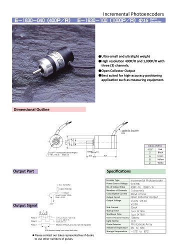 lncremental Photoencoders E-1630-040 (400P/R) E-1630-100 (1000P/R)