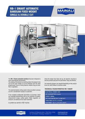 AUTOMATIC BANDSAW RB-1 SMART 3D - Fix Weight