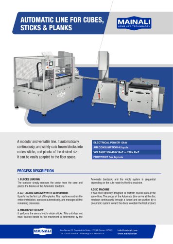 AUTOMATIC LINE FOR CUBES, STICKS & PLANKS