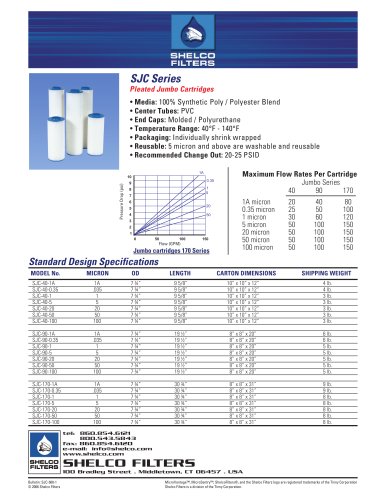 SJC SERIES Pleated Jumbo Cartridges