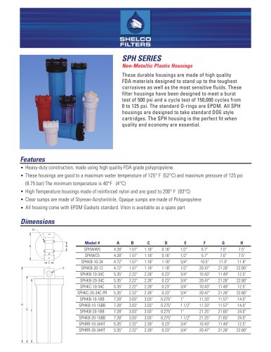 SPH SERIES Non-Metallic Plastic Housings