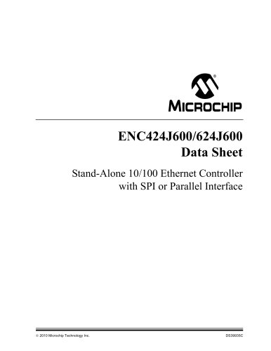 Stand-Alone 10/100 Ethernet Controller with SPI or Parallel Interface