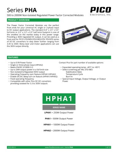 Series PHA 2025