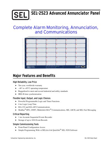 SEL-2523 Advanced Annunciator Panel