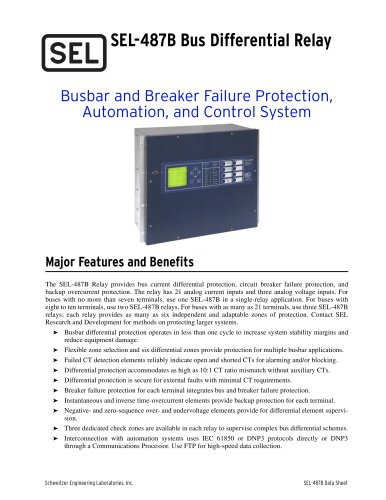 SEL-487B Bus Differential and Breaker Failure Relay