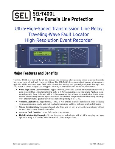 SEL-T400L Time-Domain Line Protection