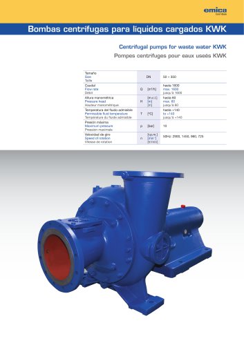 KWK - Centrifugal pumps for waste water