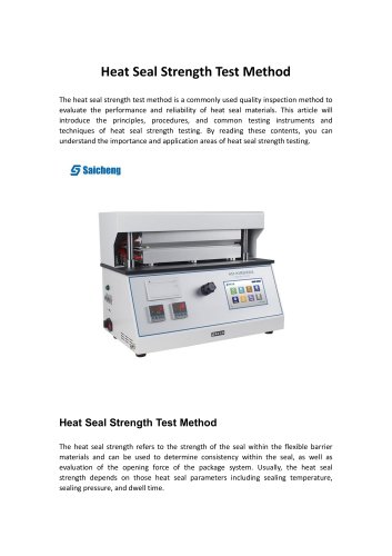 Heat Seal Strength Test Method