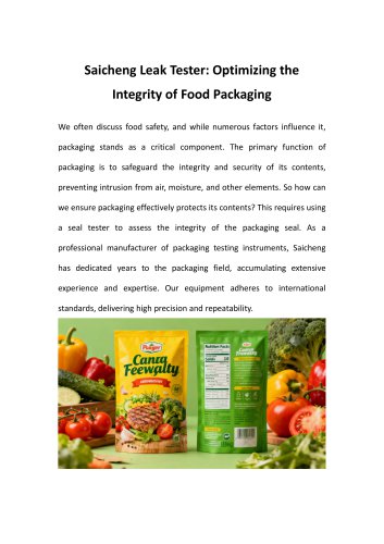 Saicheng Leak Tester: Optimizing the Integrity of Food Packaging