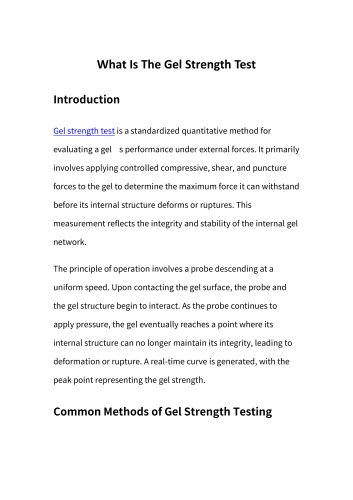 What Is The Gel Strength Test