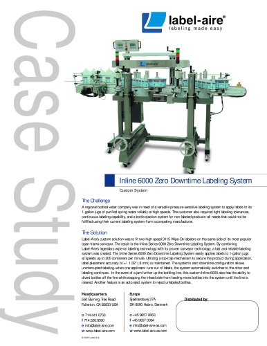 Inline Series 6000 Zero Downtime Labeling System