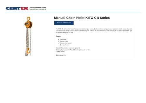 KITO CB Series