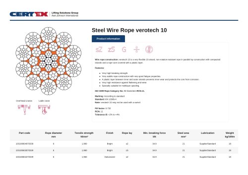 Steel Wire Rope verotech 10