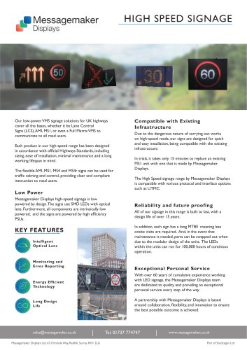 HIGH SPEED SIGNAGE