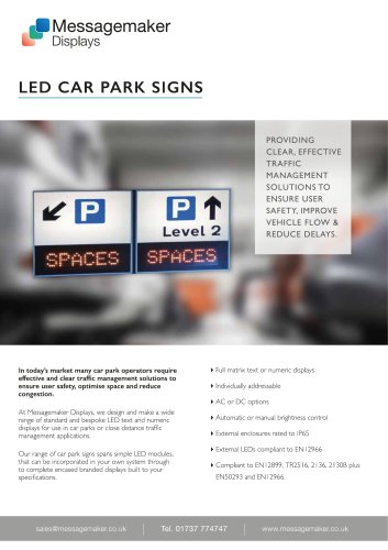 LED Car Park Signs Parking