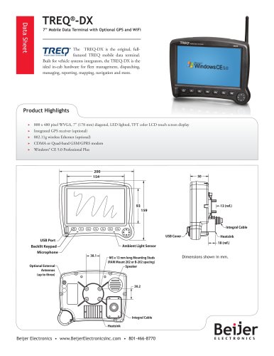 Full featured TREQ-DX mobile data terminal data sheet