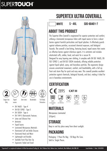 Supertex ULTRA COVERALL - SDS-60401-7